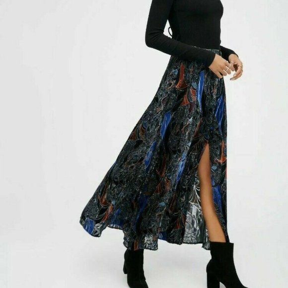 Free People Dresses & Skirts - Free People - LOVE ME SO RIGHT Velvet Maxi Skirt